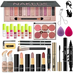 28 Pcs All in One Full Makeup Kit for Women, Makeup Set for Women&Beginner,Eyeshadow, Foundation, Lipsticks, Eyeliner, Mascara, Brow Soap Make Up Gift Set for Women Teen Makeup Kit For Girl