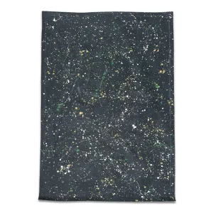 5' x 8' Black Point Mercantile Splatter Painted Canvas Mat #24A