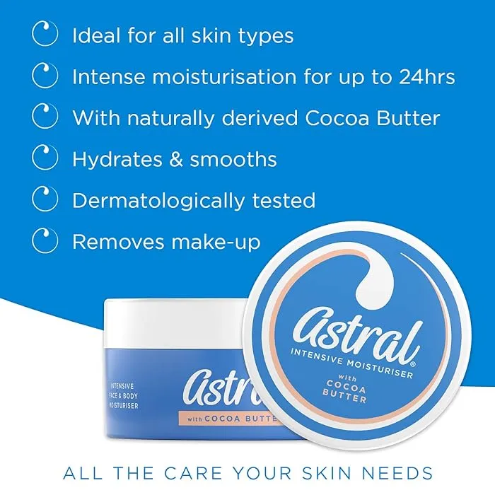 Astral Face And Body Intensive Moisturiser With Cocoa Butter 200ml