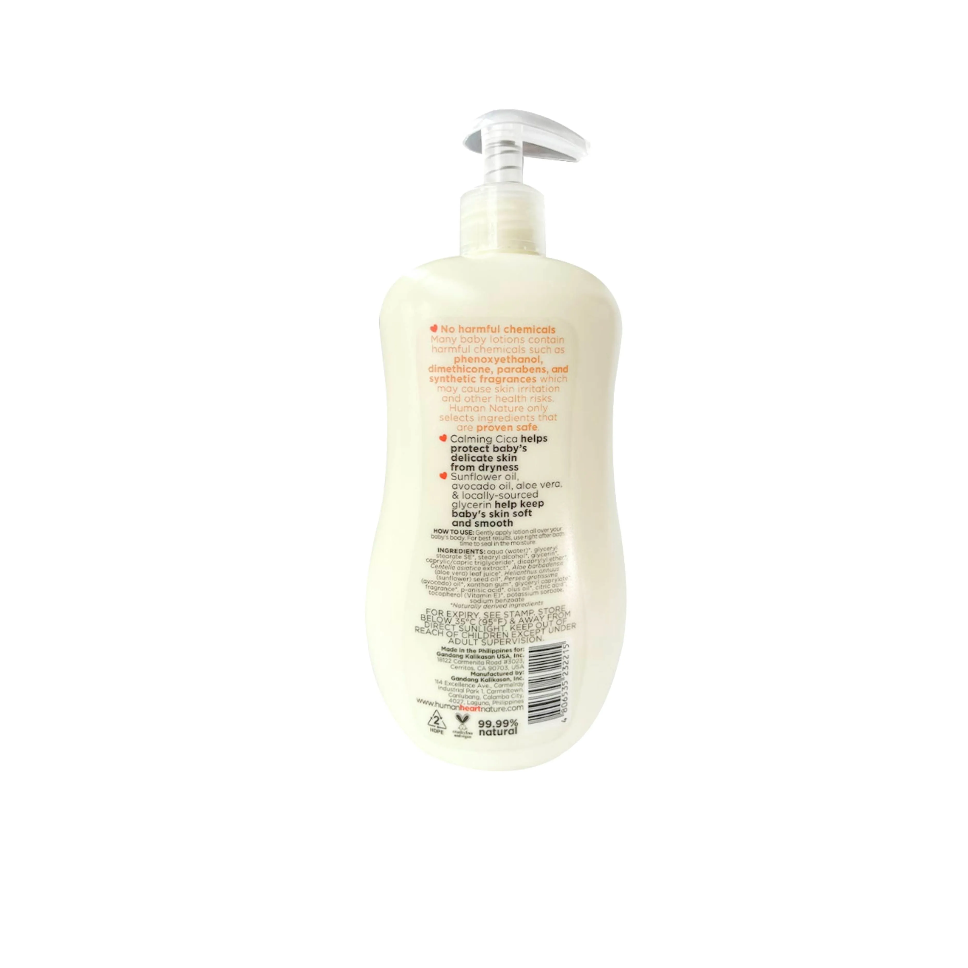 Human Nature Natural Cica Baby Lotion - Apricot Vanilla