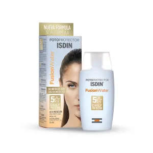 ISDIN Fotoprotector Fusion Water SPF50, 50 ml I Sunscreen for face I water-based I oil-free I sensitive skin I paraben free I make up friendly