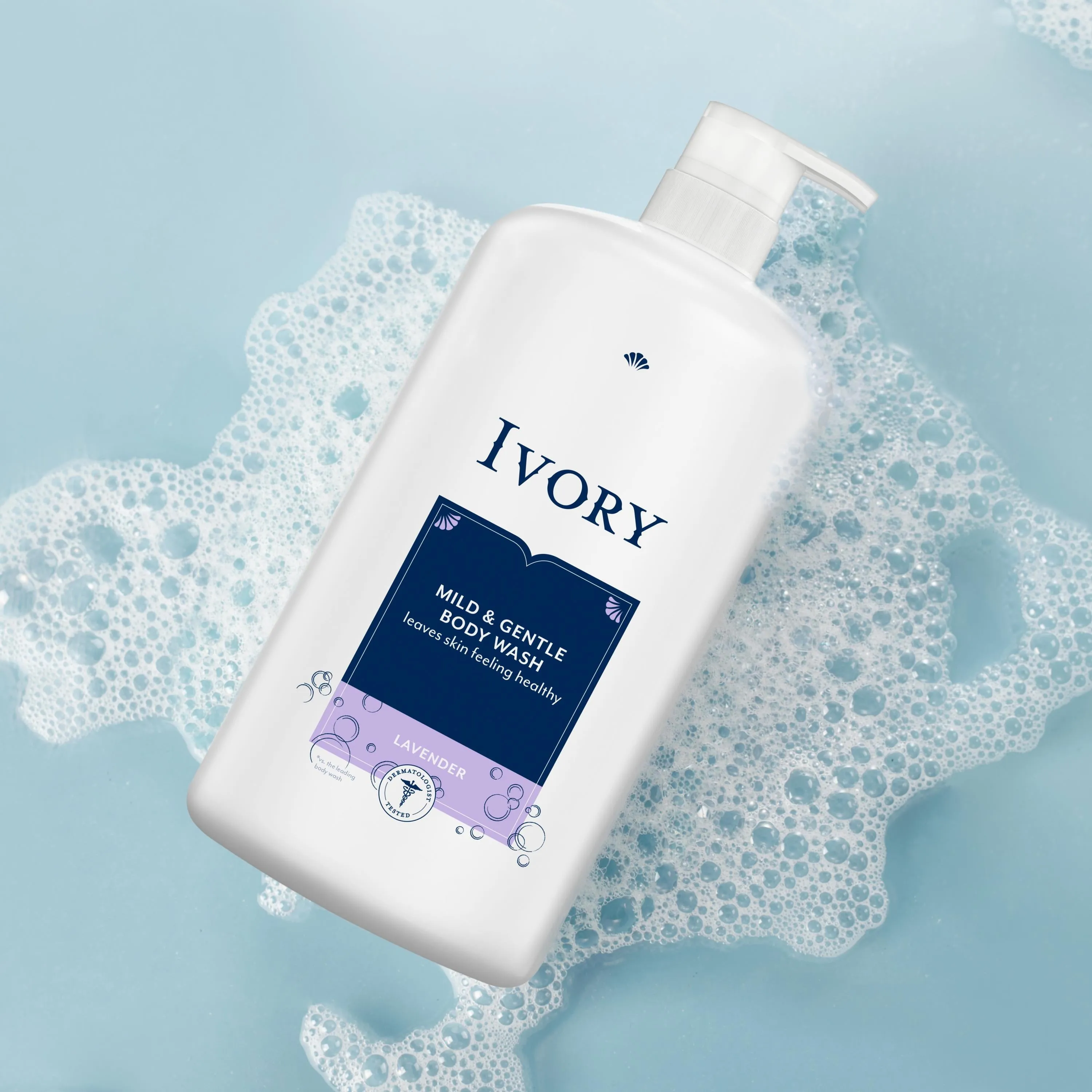 Ivory Mild and Gentle Body Wash, Lavender Scent, for All Skin Types, 35 fl oz