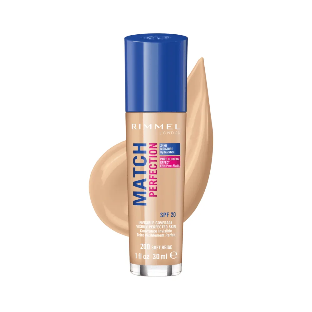 Rimmel London Match Perfection Foundation SPF20 - 200 Soft Beige