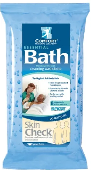 Sage Products Essential Bath 7800 Bath Wipe, Box of 240