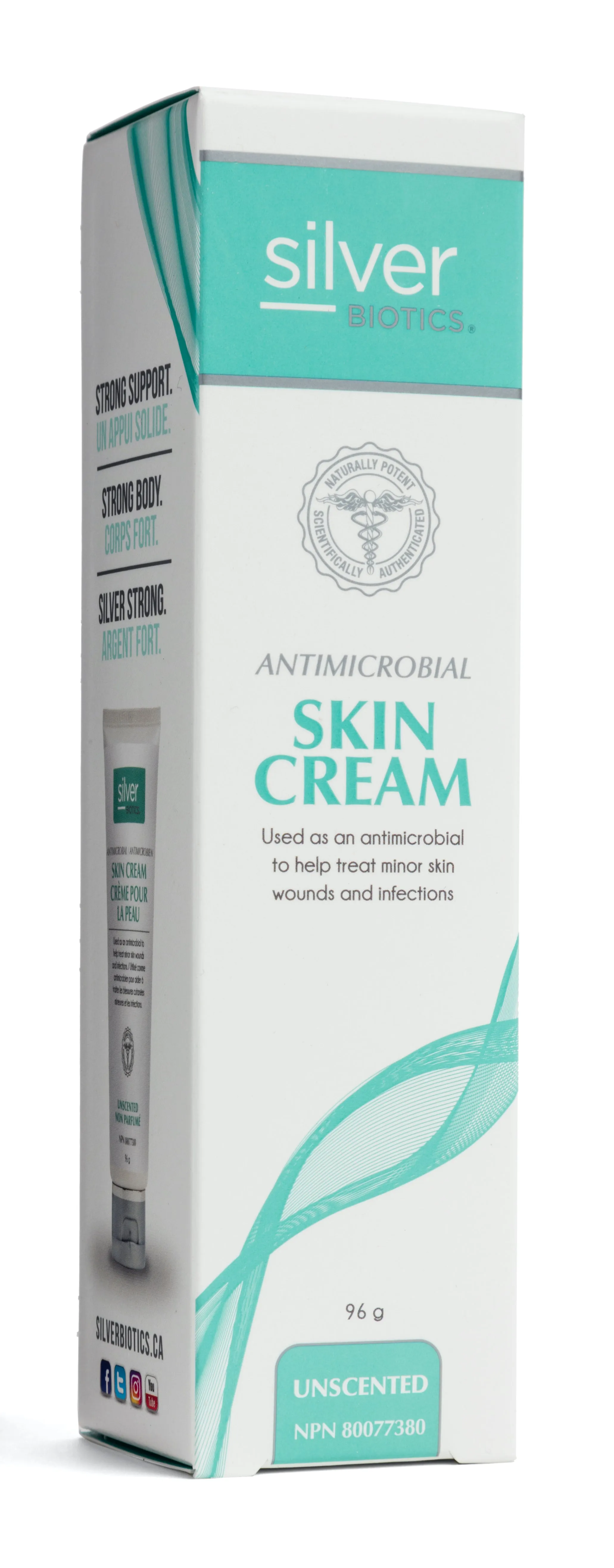 Silver Biotics Antimicrobial Skin Cream Unscented 96g